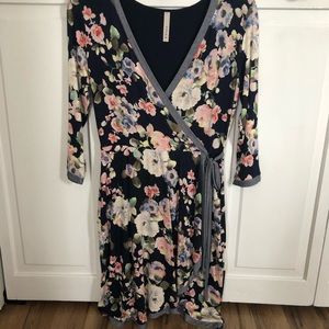 Navy Floral Modcloth Wrap Dress